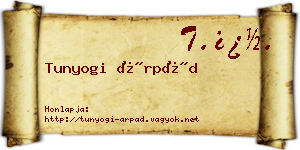 Tunyogi Árpád névjegykártya