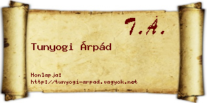 Tunyogi Árpád névjegykártya